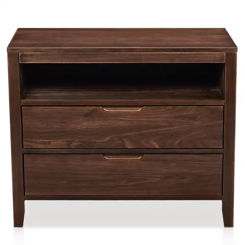 Tables de chevet 2 tiroirs marron (panneau de fibres à densité moyenne) 75 cm L