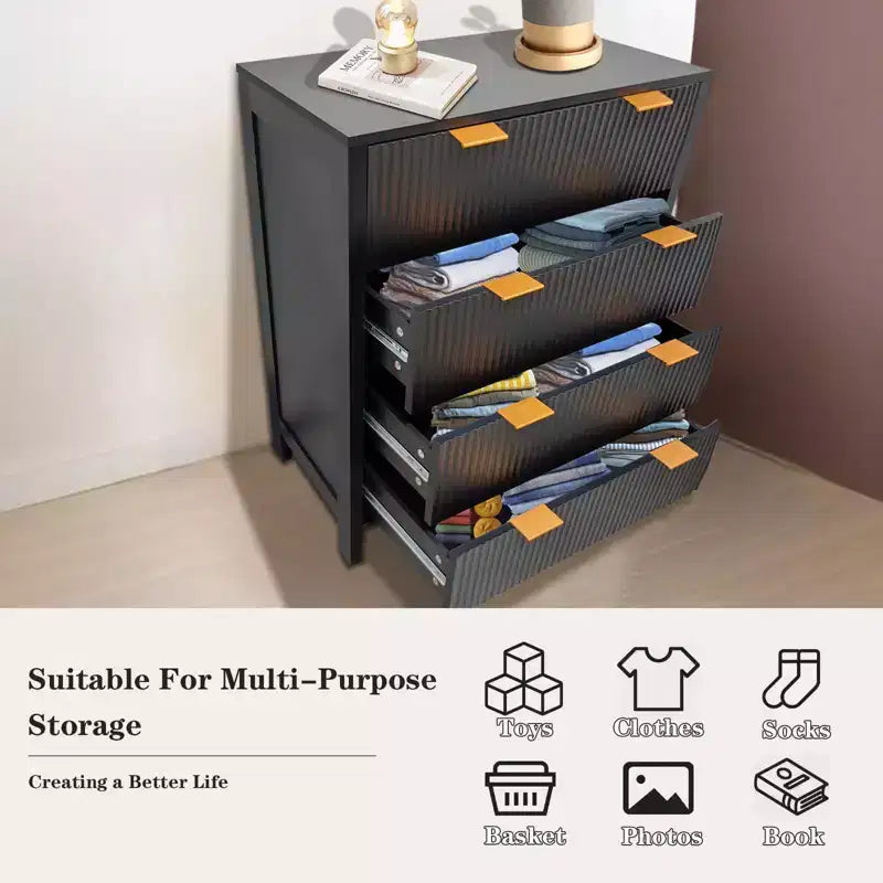 Commode, Commodes, Commode à 4 tiroirs