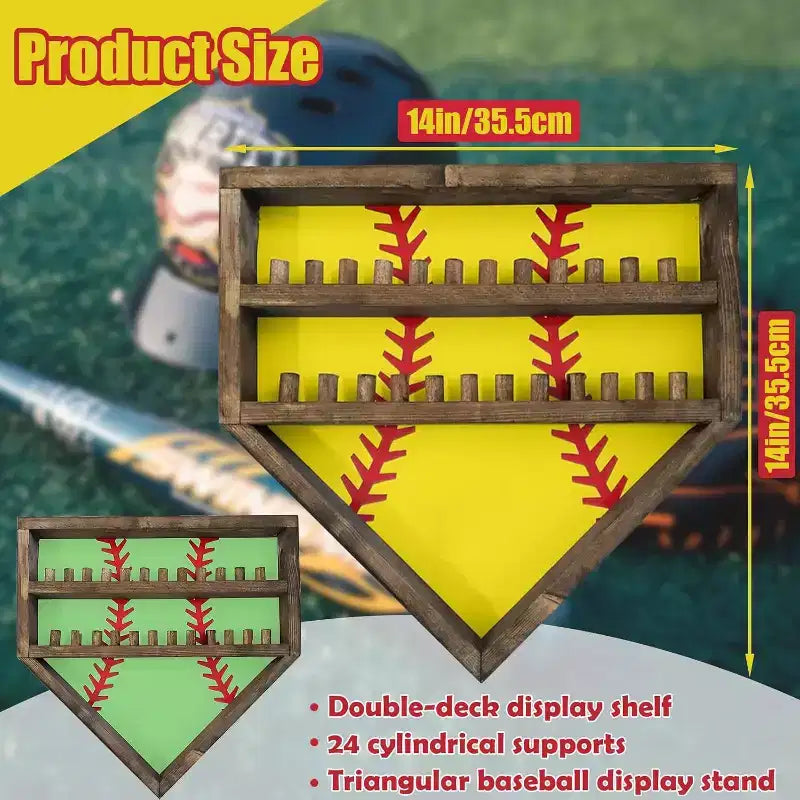 Présentoir de Bagues de Baseball, Support de Bagues de Baseball en Bois, Support de Bagues de Championnat de Softball, Support Mural, Organisateur de Bagues de Baseball pour Médailles Souvenirs