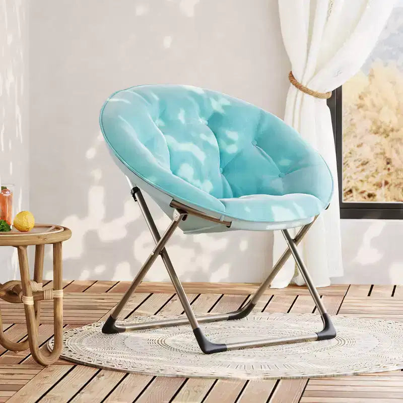 Fauteuils soucoupe confortables, fauteuil de lecture pliant, fauteuil de salon douillet en fausse fourrure avec siège rembourré épais et doux et cadre en métal, style moderne pour la maison