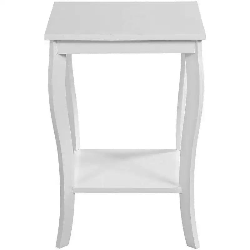 Table d'appoint carrée avec deux étagères spacieuses, table d'appoint de transition parfaite pour le rangement et la décoration élégante du salon