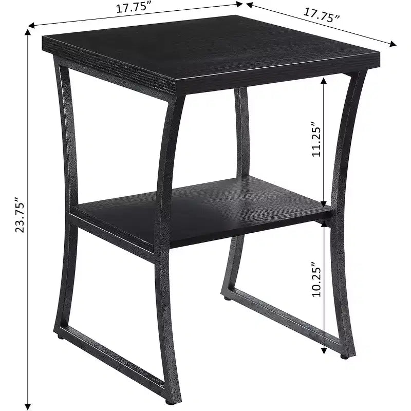 Table d'appoint à trois niveaux avec étagères ouvertes et cadre en croix