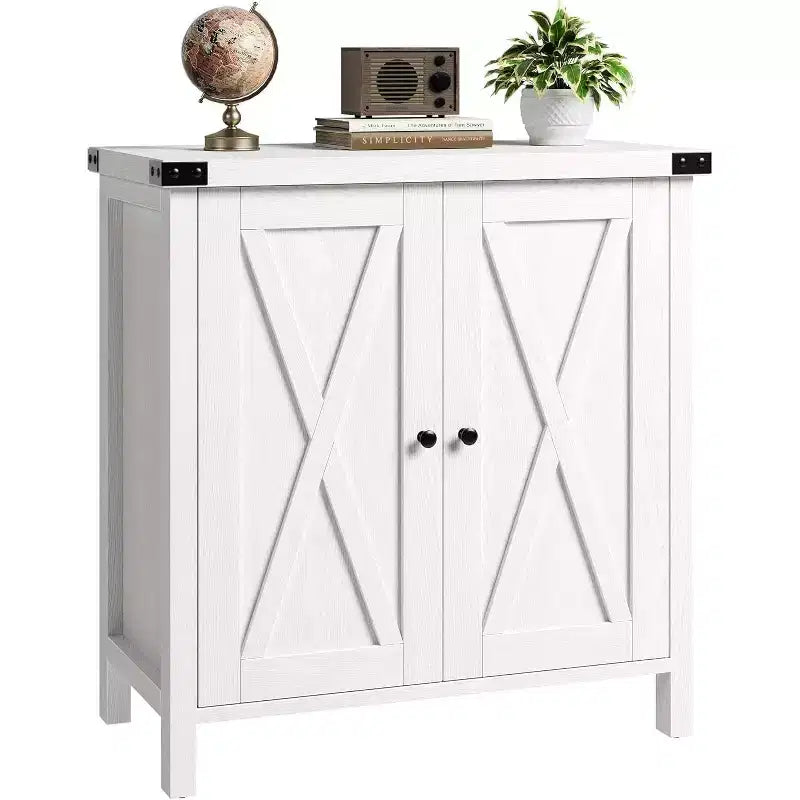 Buffet de Rangement, Desserte de Ferme 150 cm avec 2 Armoires et Étagère Ouverte, Meuble Console pour Salon, Salle à Manger, Couloir