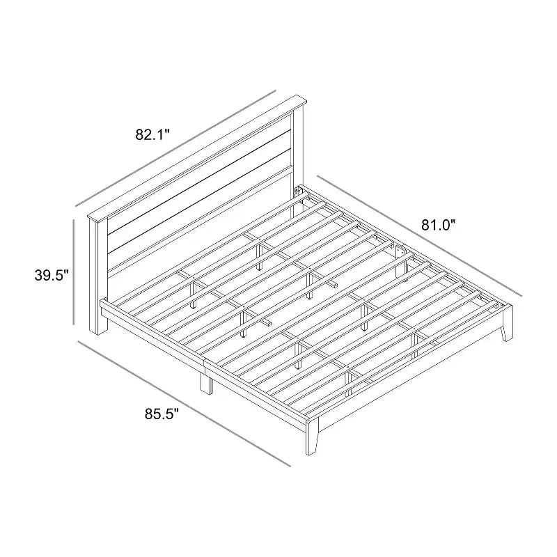 Lit plateforme King Size avec tête de lit - Chêne noueux