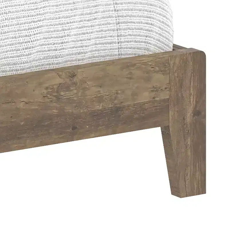 Lit plateforme King Size avec tête de lit - Chêne noueux