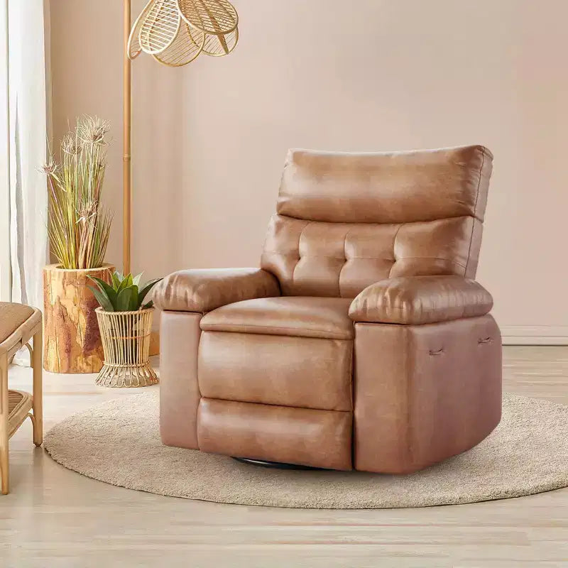 Fauteuil inclinable, pivotant et basculant extra large avec fonction massage, en similicuir, pour adultes