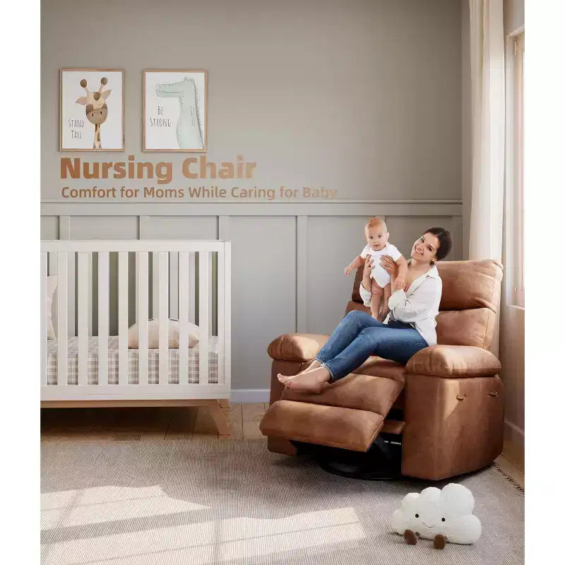 Fauteuil inclinable, pivotant et basculant extra large avec fonction massage, en similicuir, pour adultes