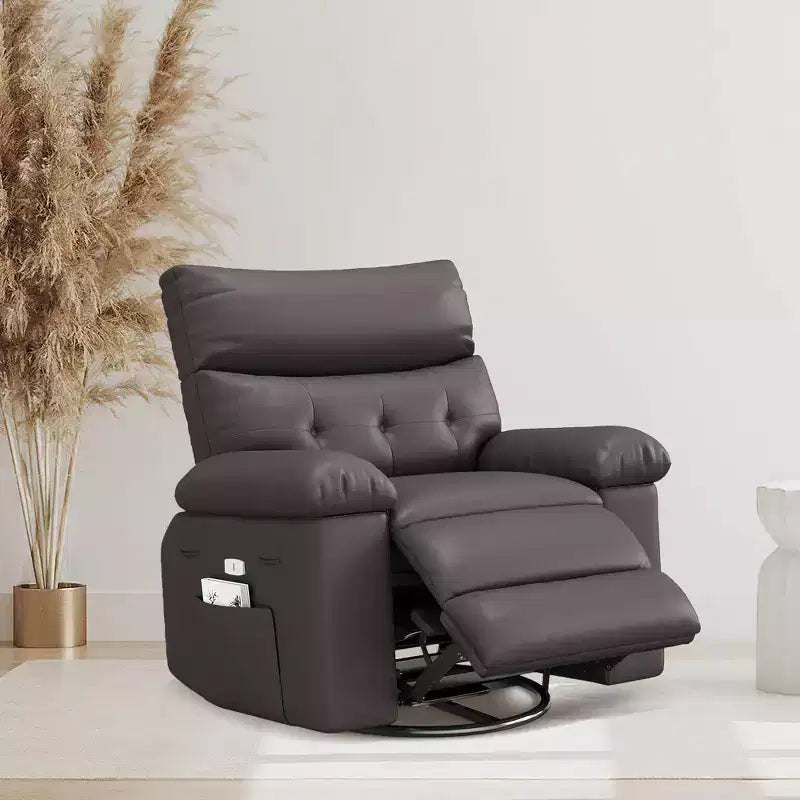 Fauteuil inclinable, pivotant et basculant extra large avec fonction massage, en similicuir, pour adultes