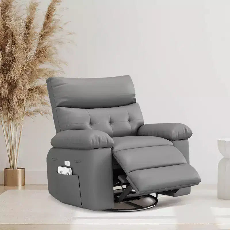 Fauteuil inclinable, pivotant et basculant extra large avec fonction massage, en similicuir, pour adultes
