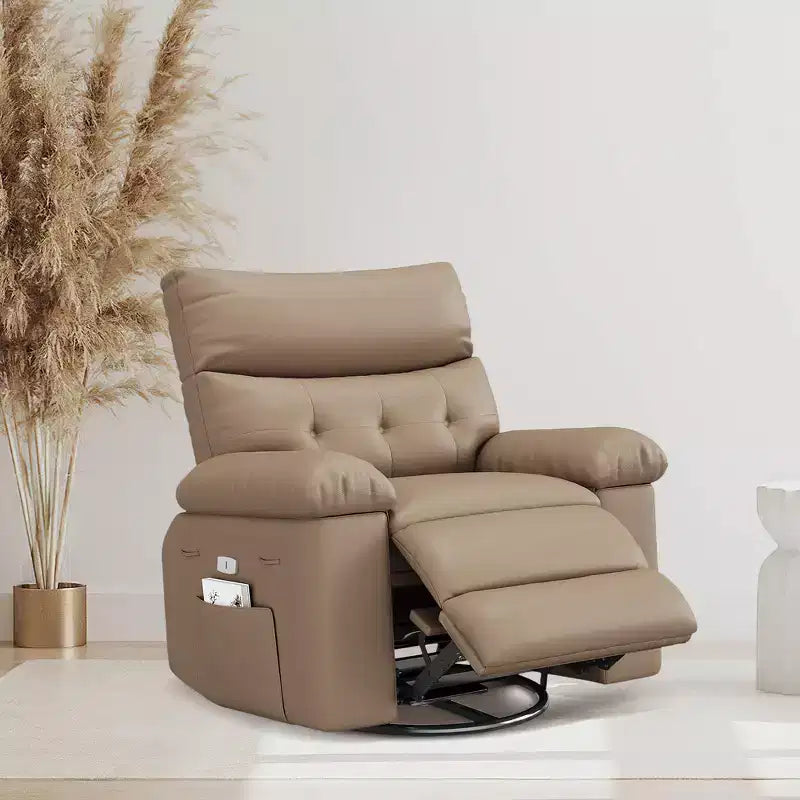 Fauteuil inclinable, pivotant et basculant extra large avec fonction massage, en similicuir, pour adultes