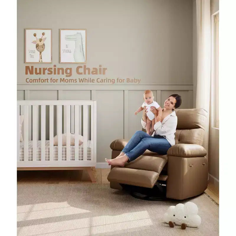 Fauteuil inclinable, pivotant et basculant extra large avec fonction massage, en similicuir, pour adultes