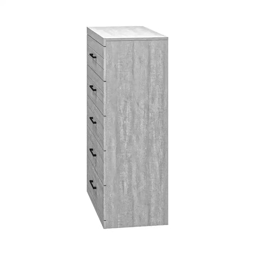 Commode 5 tiroirs avec sécurité interlock - Chêne gris poudré