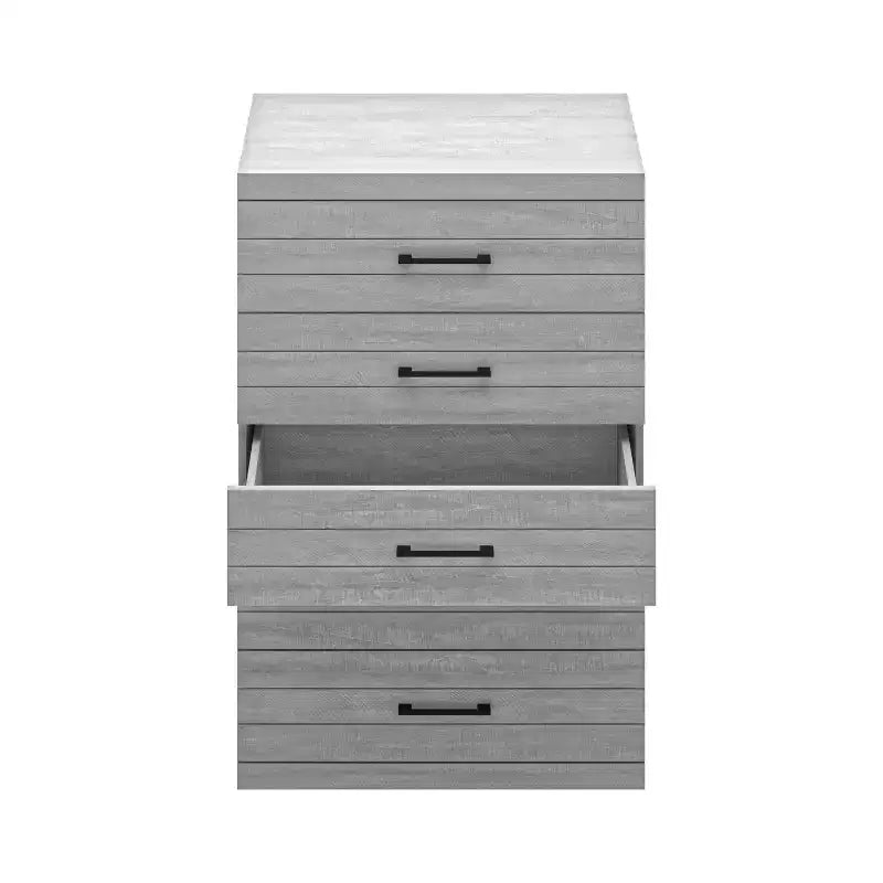 Commode 5 tiroirs avec sécurité interlock - Chêne gris poudré
