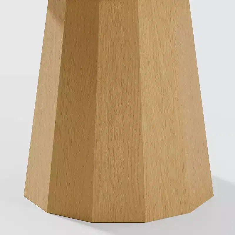 Table à manger ronde 60" en bois massif pour 6-8 personnes, naturelle - Piétement conique