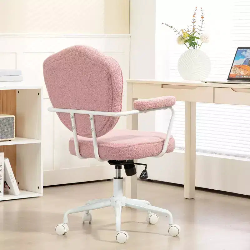 Chaise de bureau pivotante rembourrée avec hauteur réglable pour le bureau, le cabinet de travail, la salle de lecture