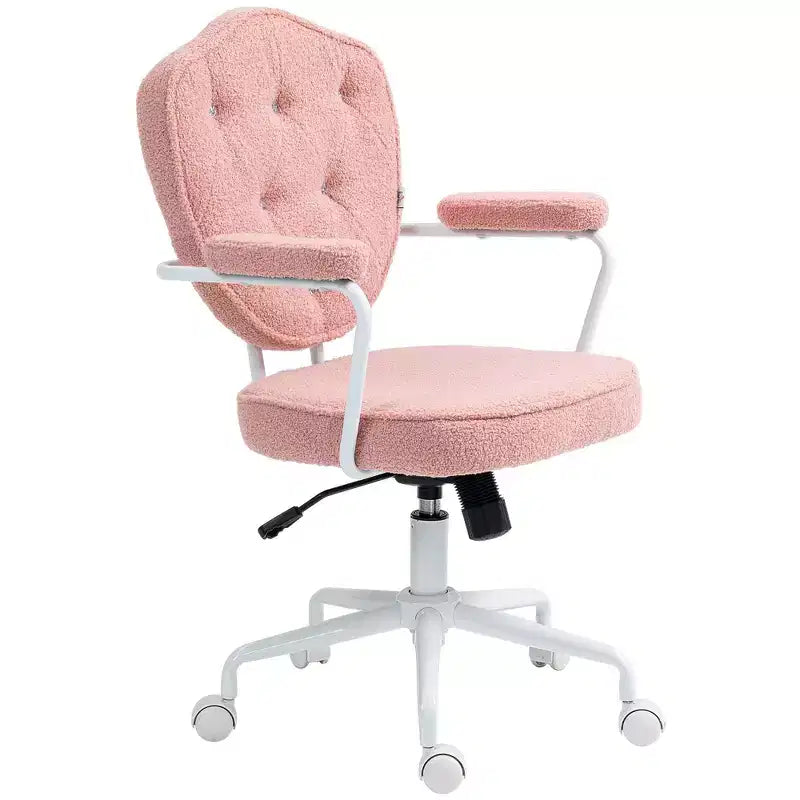 Chaise de bureau pivotante rembourrée avec hauteur réglable pour le bureau, le cabinet de travail, la salle de lecture