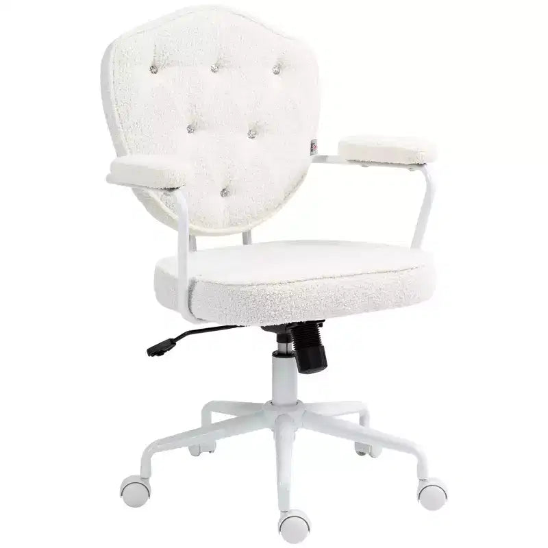 Chaise de bureau pivotante rembourrée avec hauteur réglable pour le bureau, le cabinet de travail, la salle de lecture