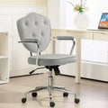 Chaise de bureau pivotante rembourrée avec hauteur réglable pour le bureau, le cabinet de travail, la salle de lecture