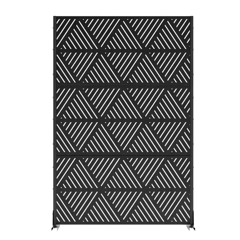 Brise-vue triangulaire prismatique en acier galvanisé noir, intérieur et extérieur