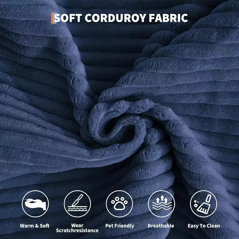 Canapé-lit convertible 200 cm avec oreillers, canapé de sol 5-en-1 en velours côtelé, causeuse matelas pliant avec cadre à forme fixe, aucun assemblage requis