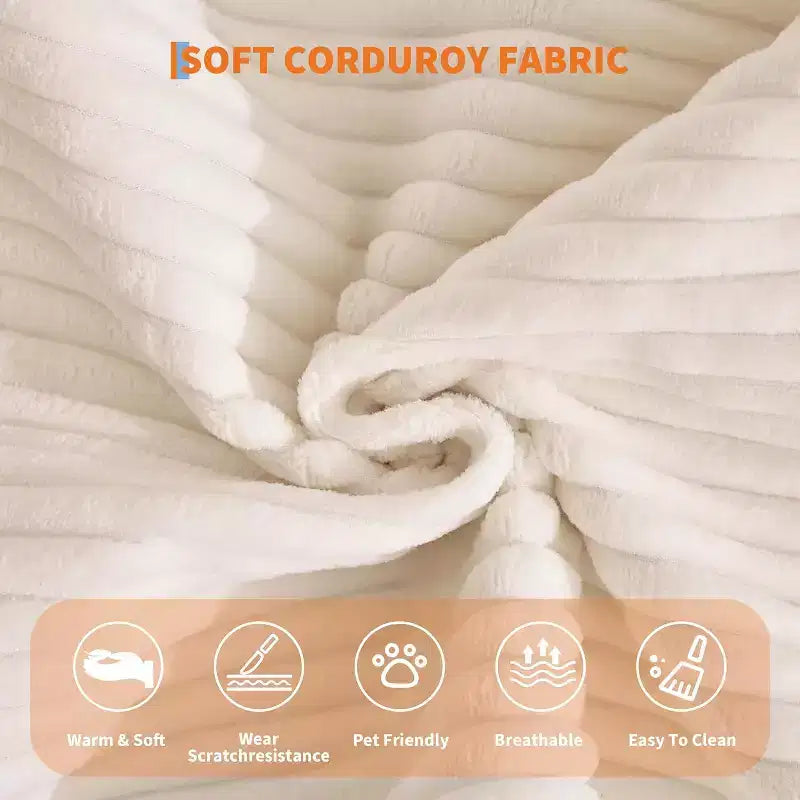 Canapé-lit convertible 200 cm avec oreillers, canapé de sol 5-en-1 en velours côtelé, causeuse matelas pliant avec cadre à forme fixe, aucun assemblage requis