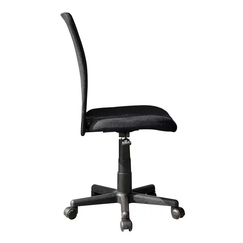 Chaise de bureau sans accoudoirs en maille, avec hauteur réglable et roulettes universelles