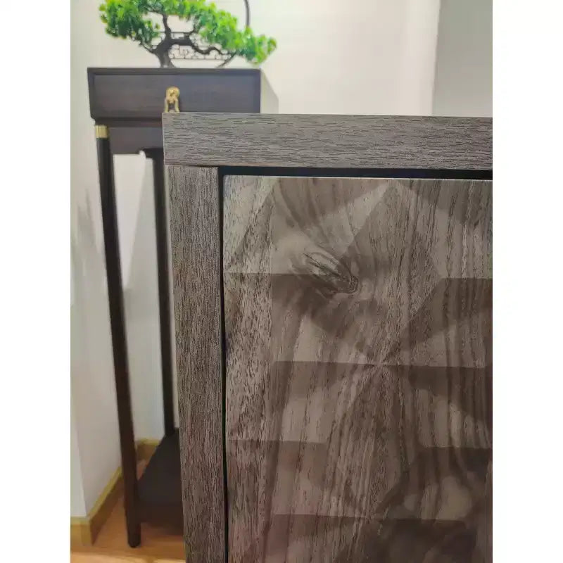 Buffet bahut moderne avec 4 portes au design géométrique, armoire de rangement pour salon, bureau, cuisine