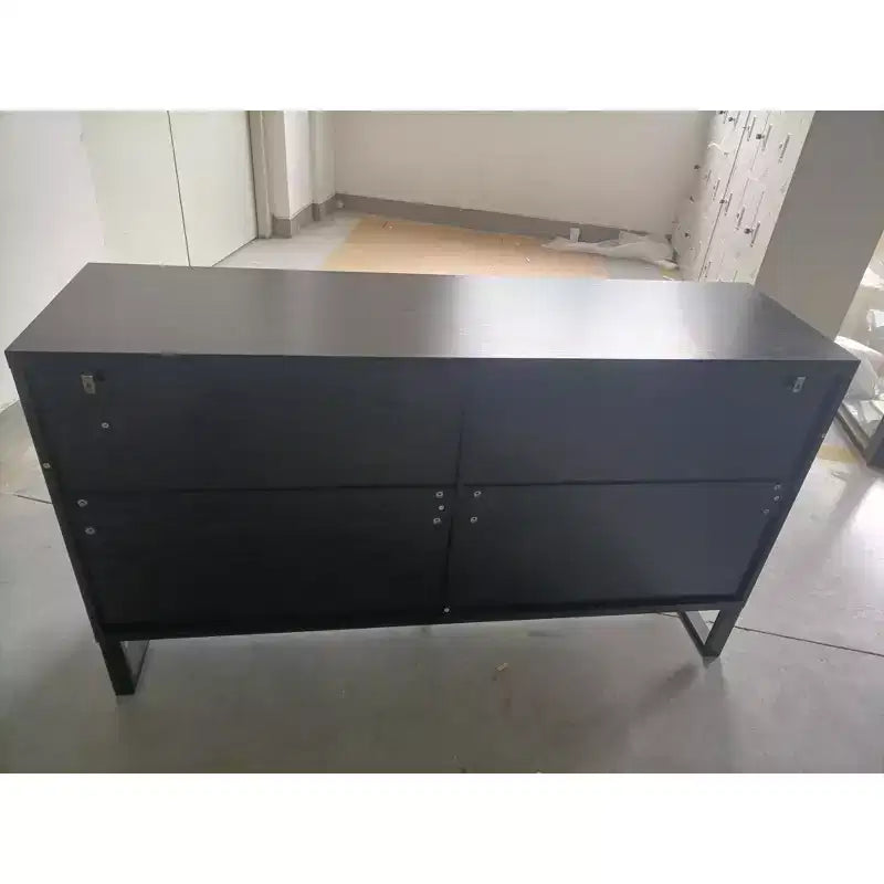 Buffet bahut moderne avec 4 portes au design géométrique, armoire de rangement pour salon, bureau, cuisine