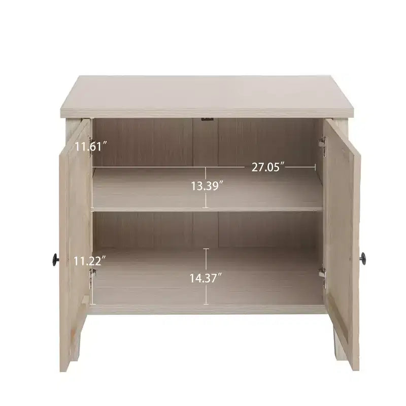 Meuble d'appoint moderne avec quatre portes à motifs sculptés, Armoire de rangement pour la cuisine, la salle à manger, l'entrée