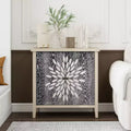 Meuble d'appoint moderne avec quatre portes à motifs sculptés, Armoire de rangement pour la cuisine, la salle à manger, l'entrée
