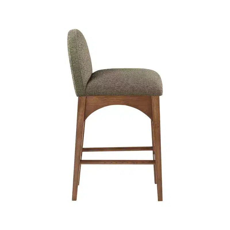 Tabouret de comptoir en tissu bouclé Olive