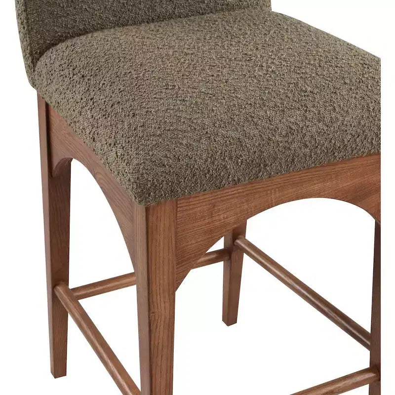 Tabouret de comptoir en tissu bouclé Olive