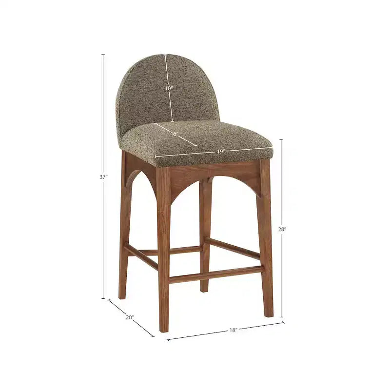 Tabouret de comptoir en tissu bouclé Olive