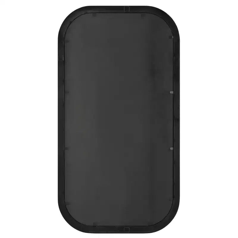 Miroir mural rectangulaire moderne, noir satiné avec bord intérieur feuille d'or, 23"x43"