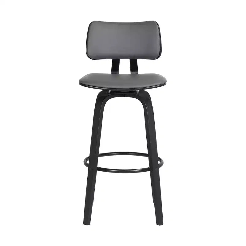 Tabouret de bar pivotant moderne en similicuir et bois