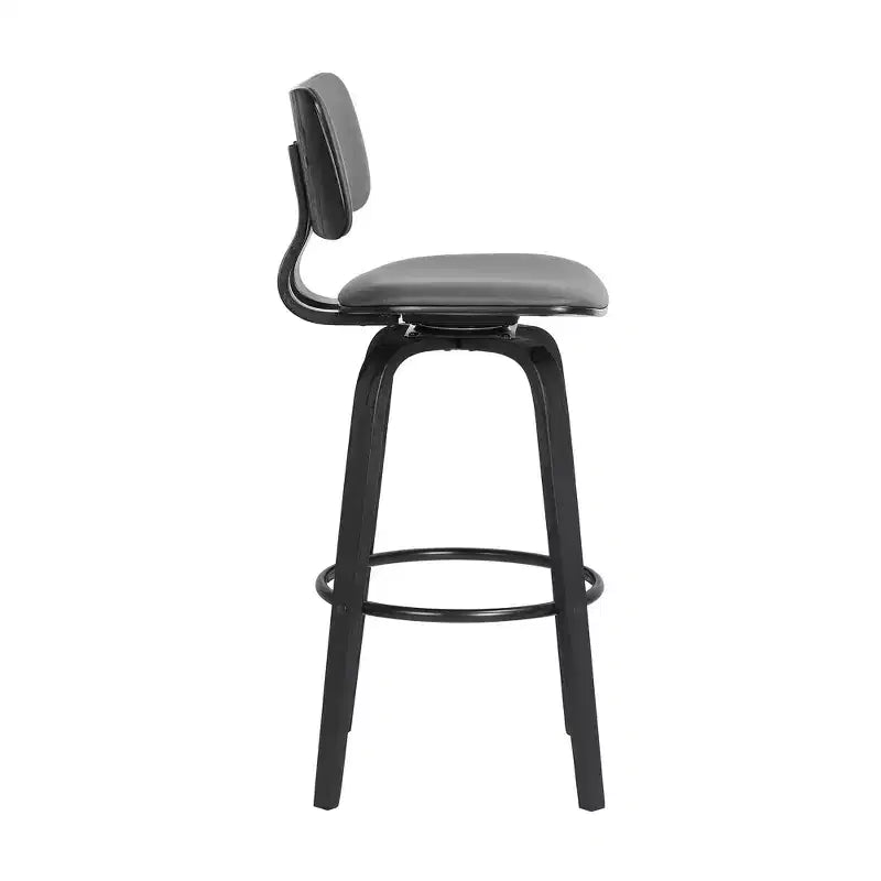 Tabouret de bar pivotant moderne en similicuir et bois