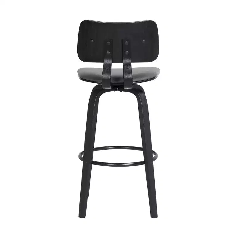Tabouret de bar pivotant moderne en similicuir et bois