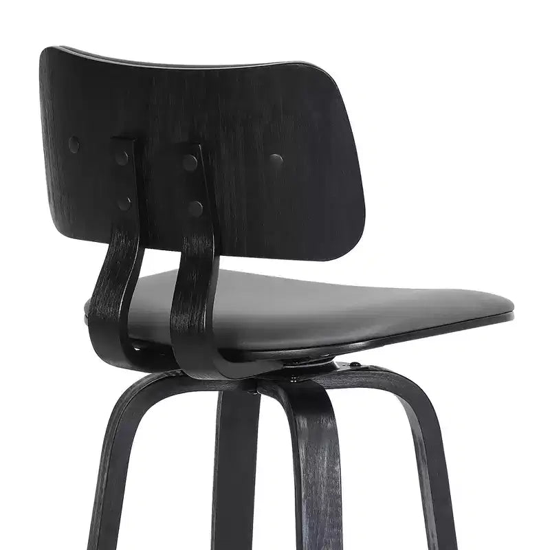 Tabouret de bar pivotant moderne en similicuir et bois