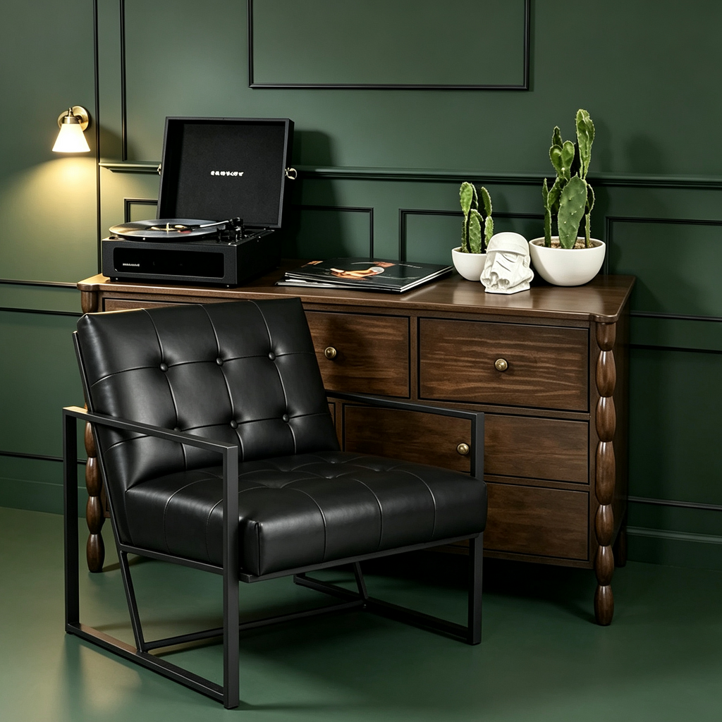 Fauteuil d'appoint en similicuir