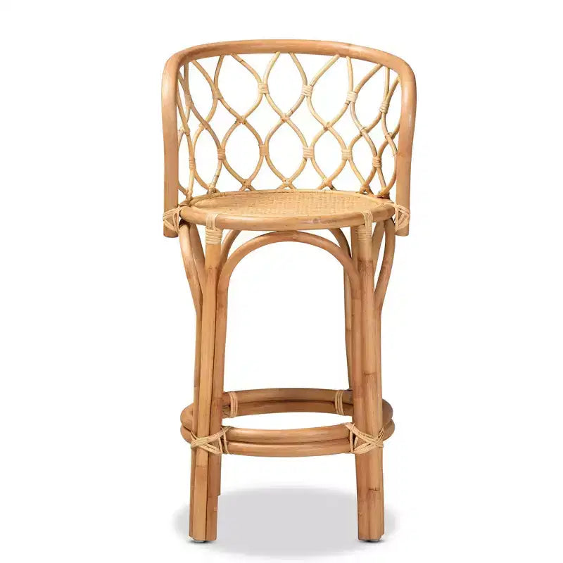 Tabouret de bar hauteur comptoir en rotin naturel