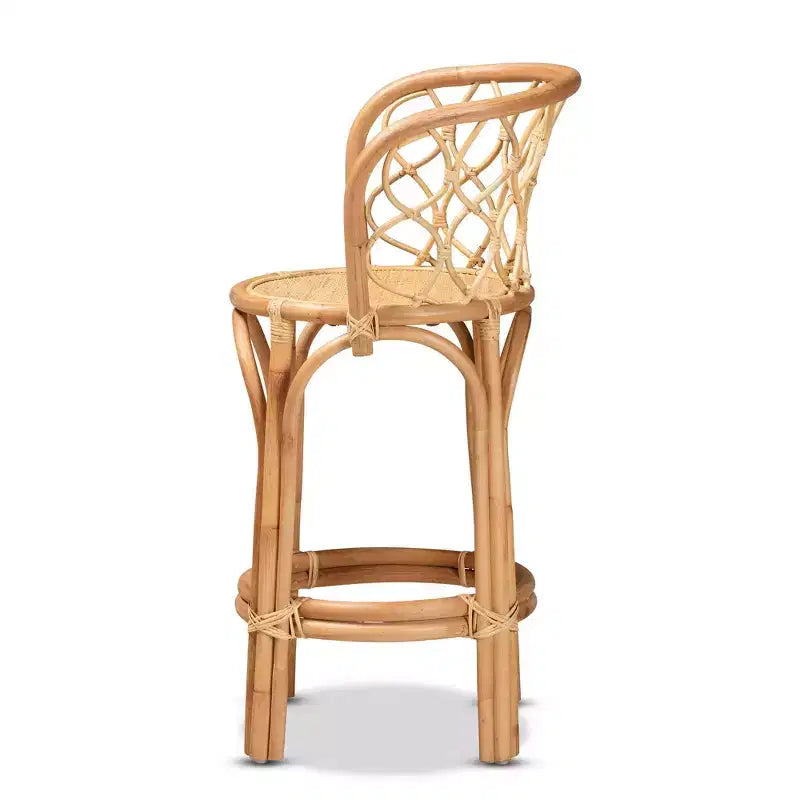 Tabouret de bar hauteur comptoir en rotin naturel