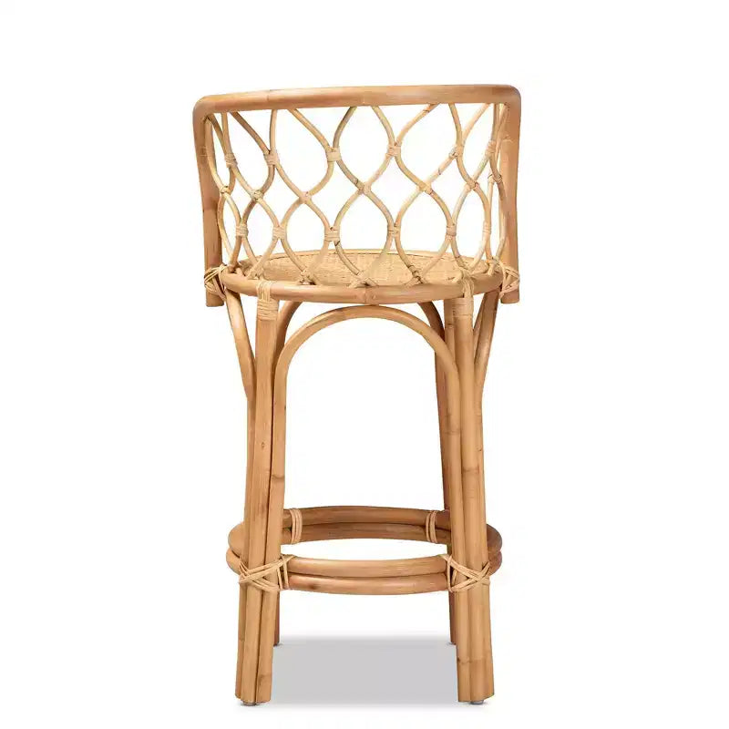 Tabouret de bar hauteur comptoir en rotin naturel