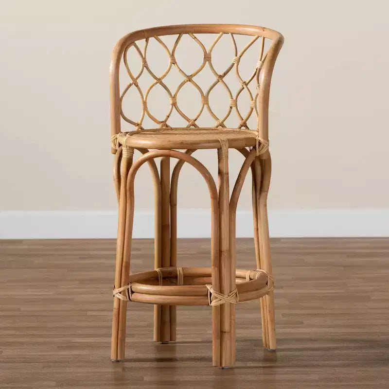 Tabouret de bar hauteur comptoir en rotin naturel