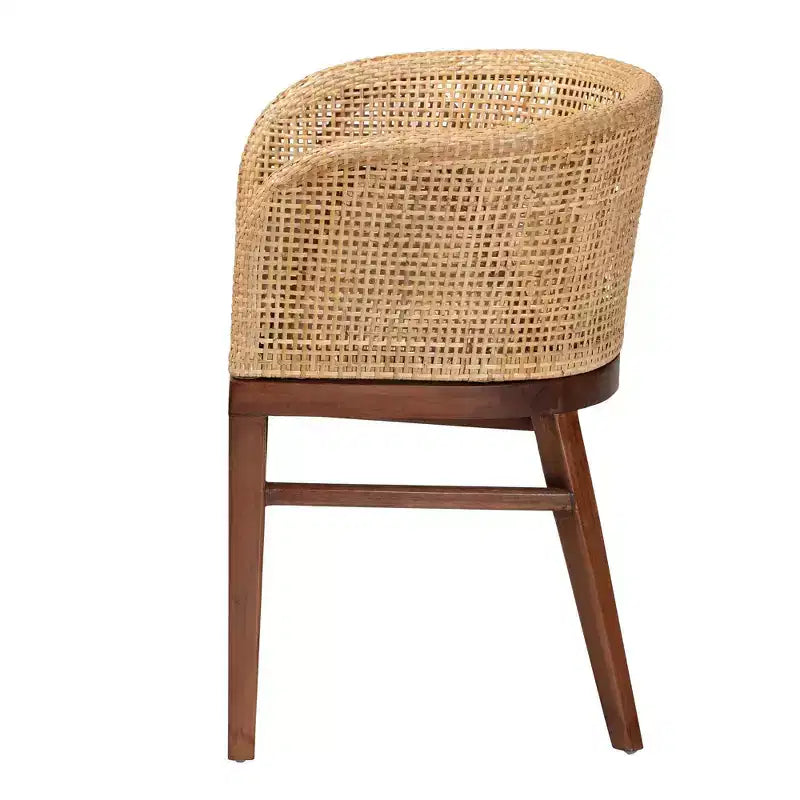 Chaise de salle à manger Bohème en bois d'acacia et rotin tressé