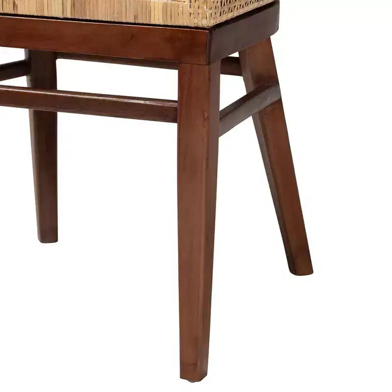 Chaise de salle à manger Bohème en bois d'acacia et rotin tressé