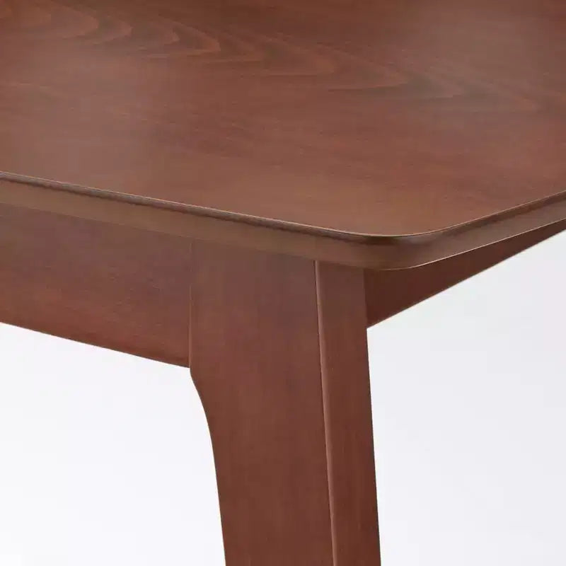 Table à manger rectangulaire en hêtre massif au fini noyer de style milieu de siècle : hêtre massif, design de style milieu de siècle, 6 places
