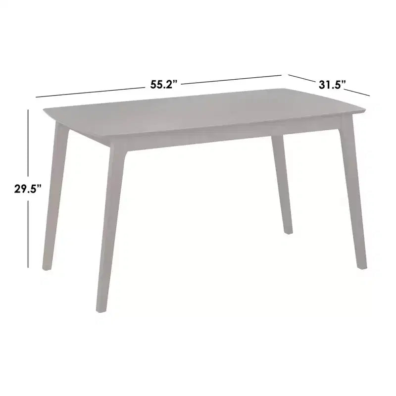 Table à manger rectangulaire en hêtre massif au fini noyer de style milieu de siècle : hêtre massif, design de style milieu de siècle, 6 places