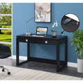 Bureau de télétravail 2 tiroirs avec station de charge, Espresso/Noir