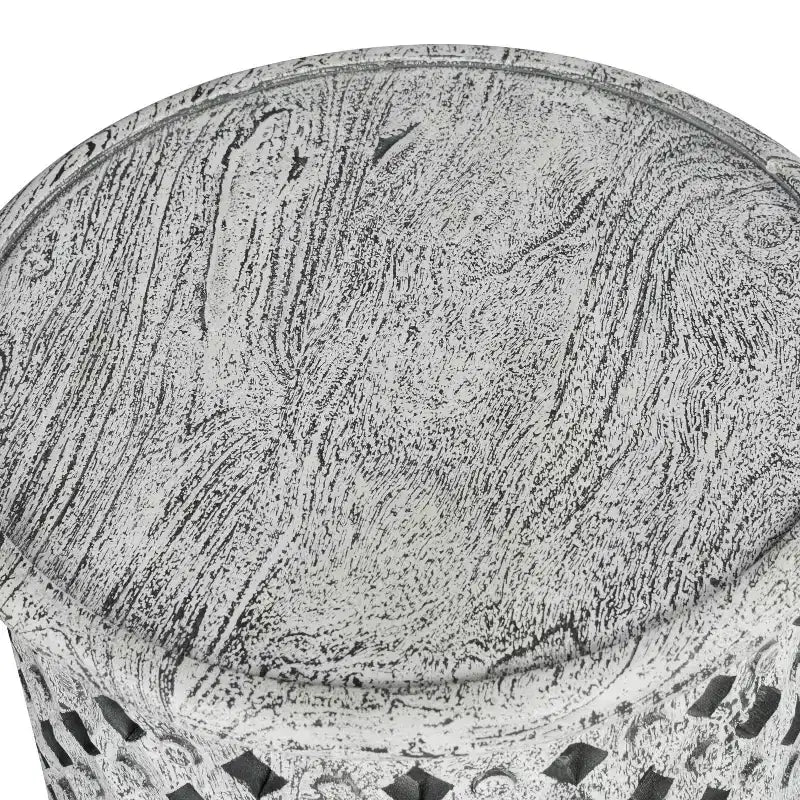 Table d'appoint ronde, manguier albâtre, plateau amovible avec piètement à croisillons