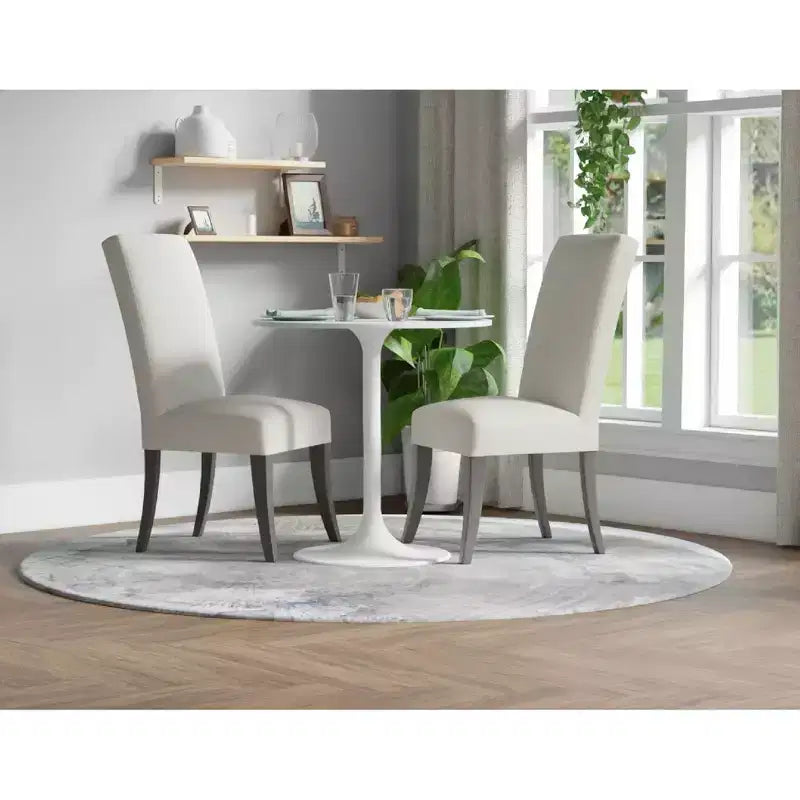 Table à manger ronde de 76 cm avec plateau en marbre, blanc/noir, 2 places